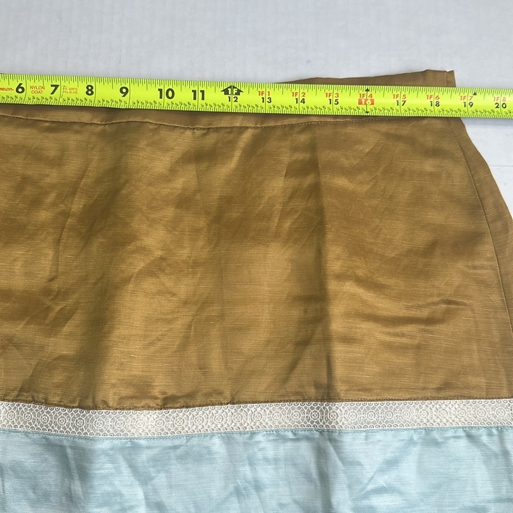 J Crew Crochet Satin Ribbon Skirt In Colorblock Linen Blend Womens Size 16 - Picture 8 of 10